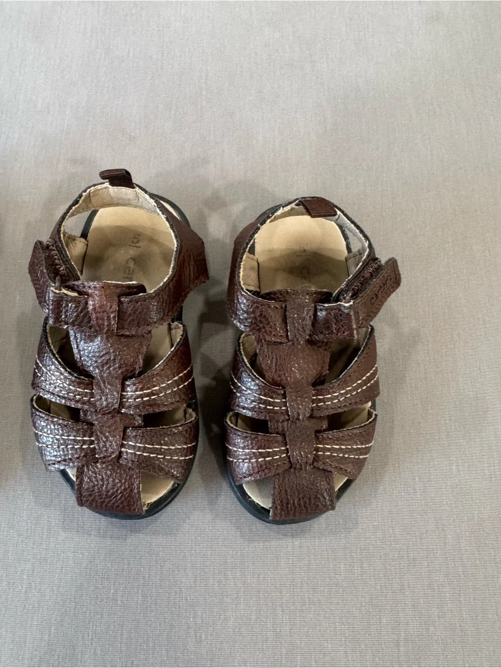 Carter's Brown Leather-Style Fisherman Sandals for Kids